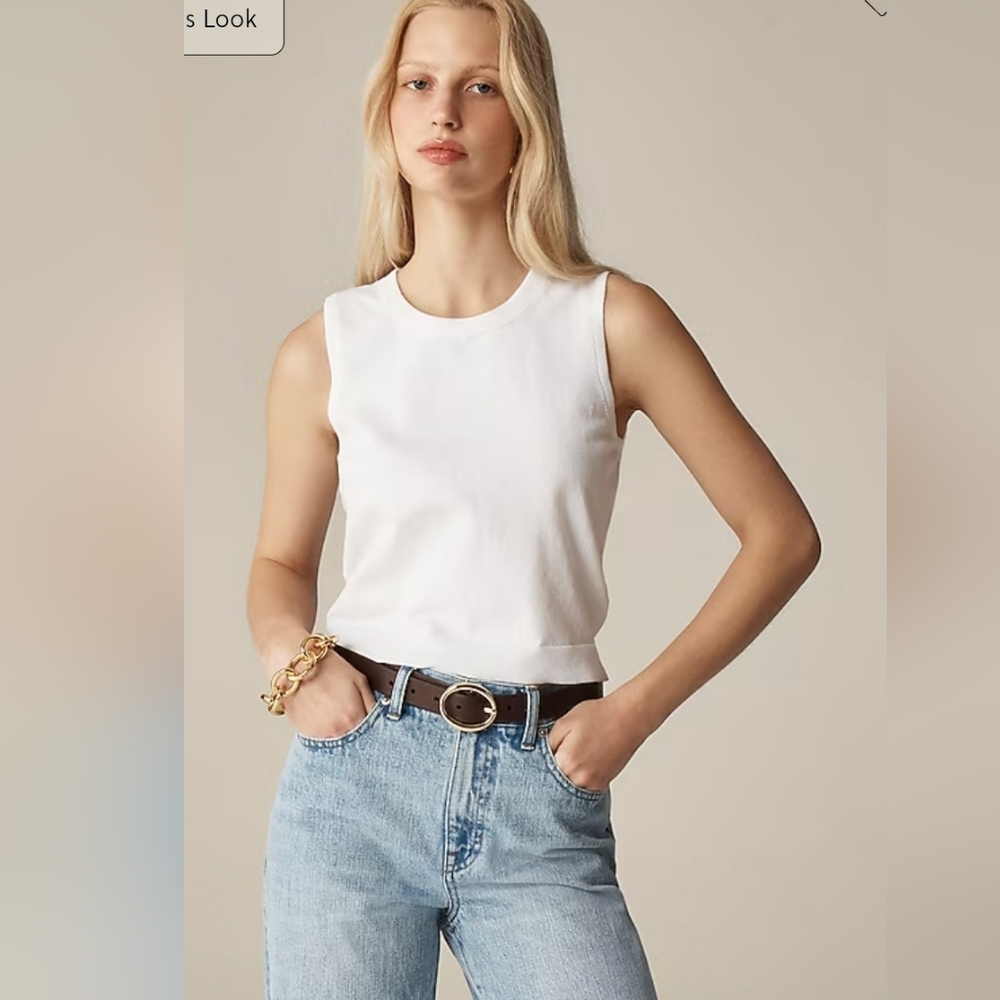 Nwt J. Crew Sweater Shell In Premium  Ultrafine  Cotton  White